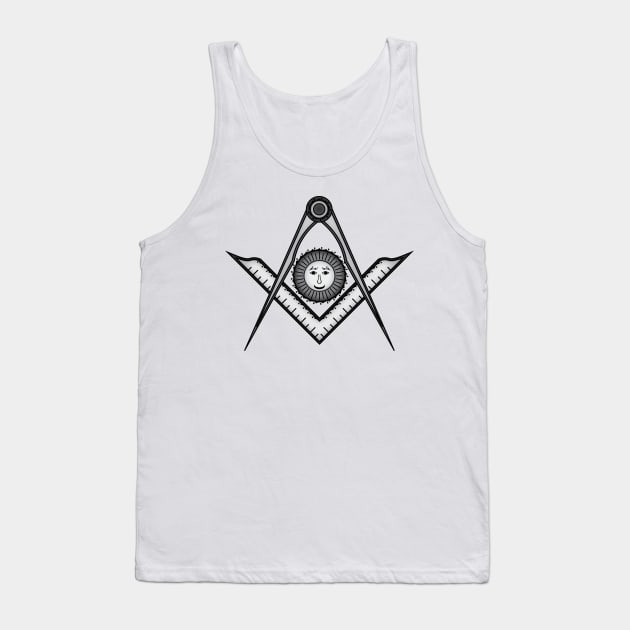 Square, compass and sun - Masonic symbol of Senior Deacon for Blue Lodge Freemasonry Tank Top by NxtArt